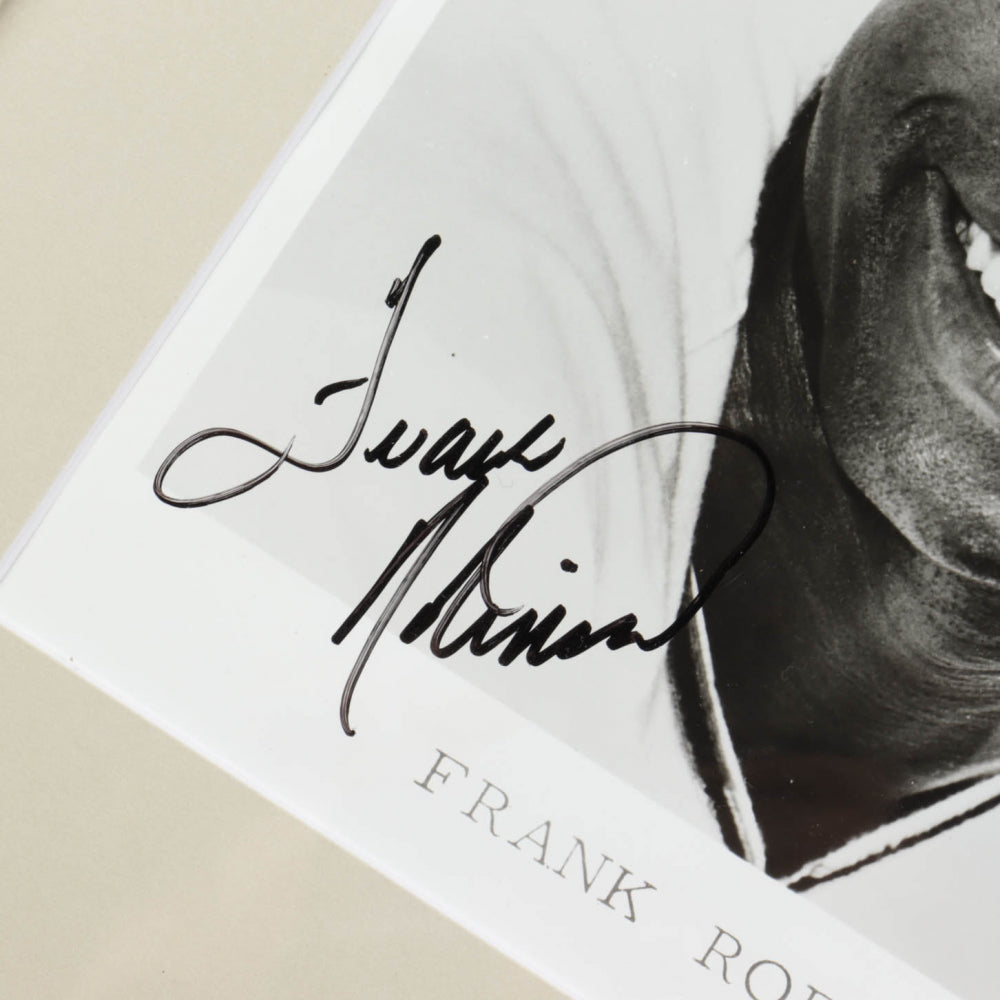 Frank Robinson Signed Orioles 13x16 Custom Framed Photo Display With Vintage Orioles Pin (PSA COA)