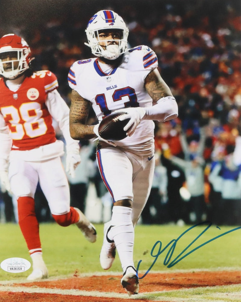 Gabe Davis Signed Bills 8x10 Photo (3) (JSA)
