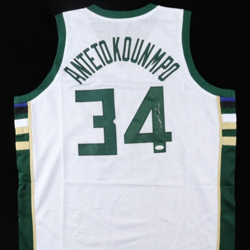 Giannis Antetokounmpo Signed White Jersey (JSA)