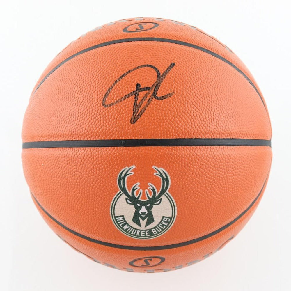 Giannis Antetokounmpo Milwaukee Bucks Signed Silver Autograph Basketball BAS