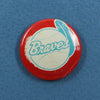 Hank Aaron Signed Braves 13x16 Custom Framed Photo Display With Vintage Lapel Pin (PSA COA)