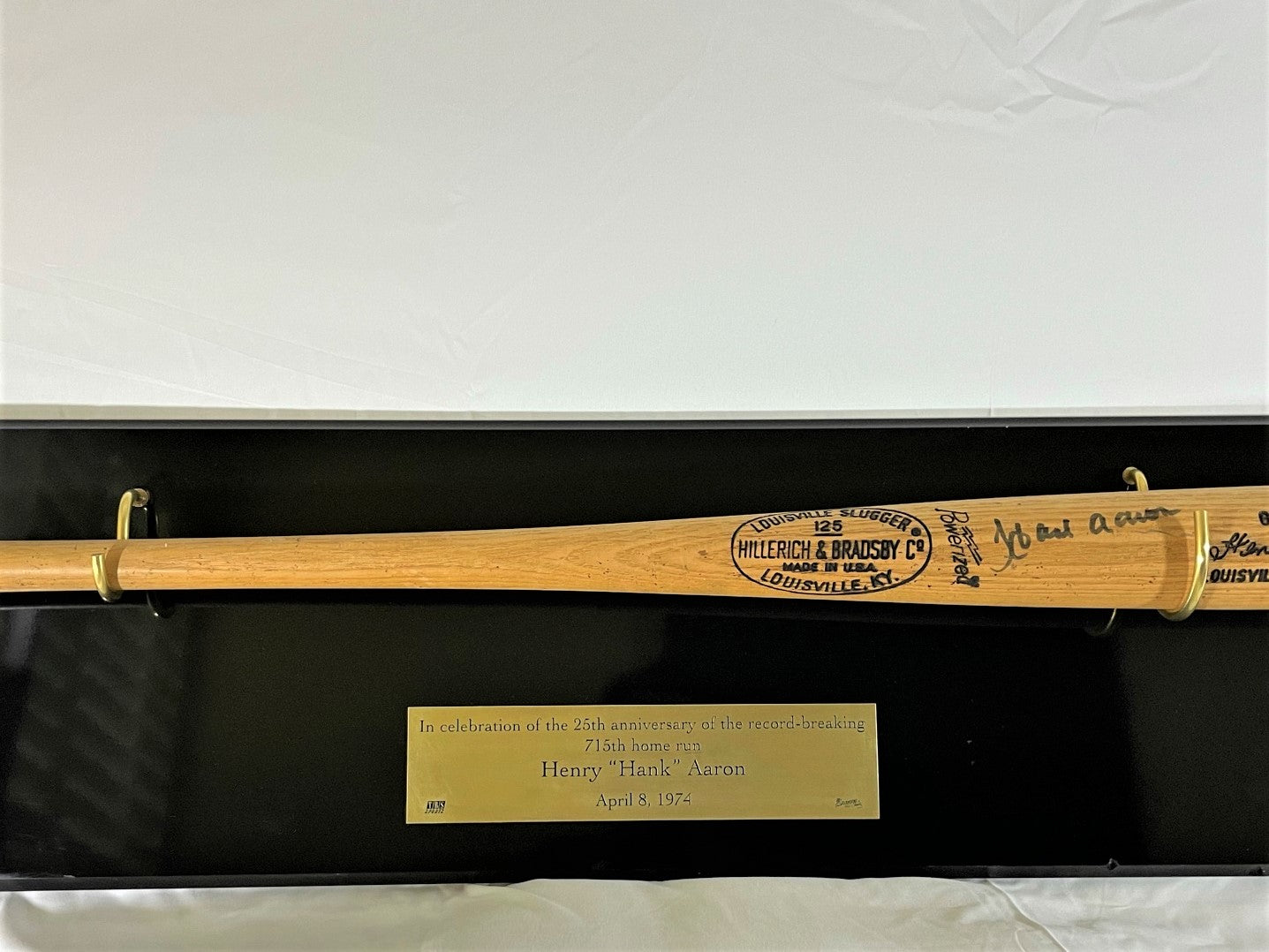 Hank Aaron signed H&B Louisville Slugger baseball bat from 1971-1973 with Chasing The Dream Foundation COA