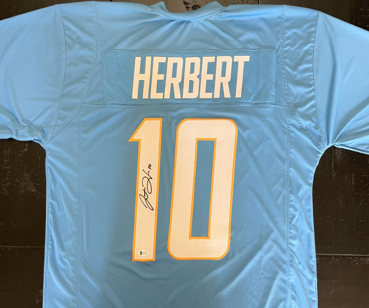 Justin Herbert Signed Blue Jersey (Beckett COA)