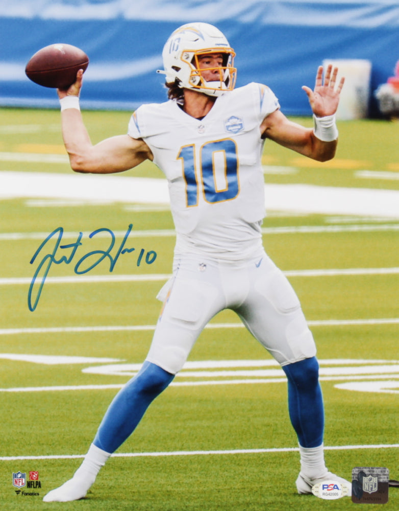 Justin Herbert Signed Chargers 11x14 Framed Rookie Season Photo (PSA COA)