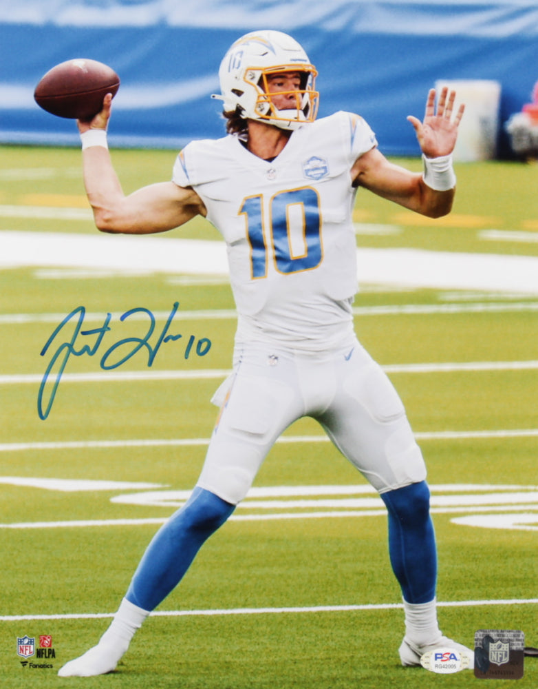 Justin Herbert Autographed and Framed Los Angeles Chargers Jersey