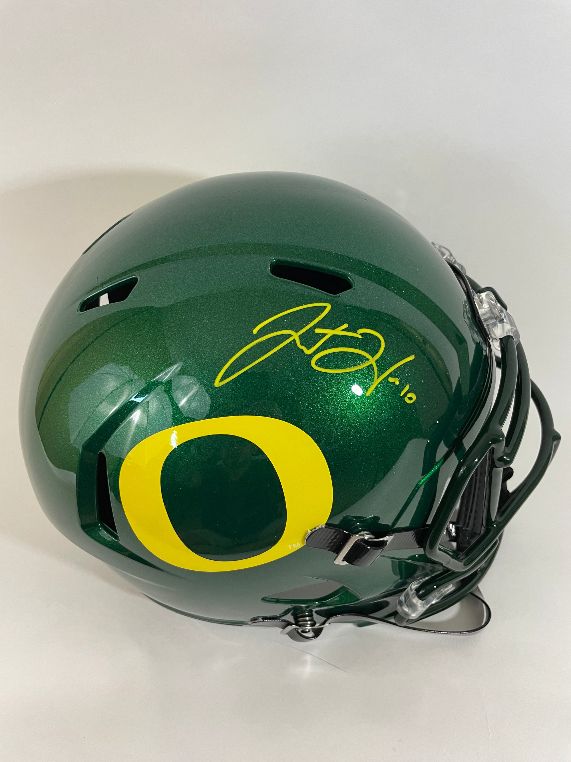 Justin Herbert Autographed Oregon Ducks Full-Size Speed Helmet (Beckett COA)