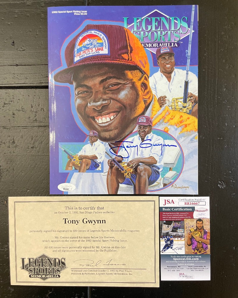 Tony Gwynn Signed 1992 Legends Sports Special Edition Fishing Issue