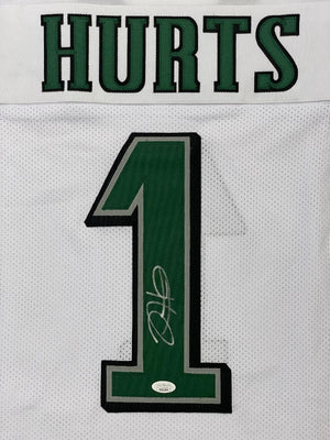 Jalen Hurts Signed Oklahoma Red Football Jersey (JSA) — RSA