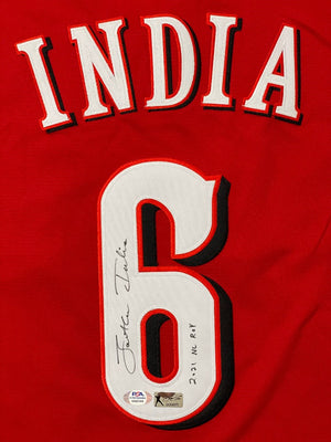 Framed Autographed/Signed Jonathan India 33x42 2021 NL ROY Cincinnati White Baseball  Jersey JSA COA - Hall of Fame Sports Memorabilia