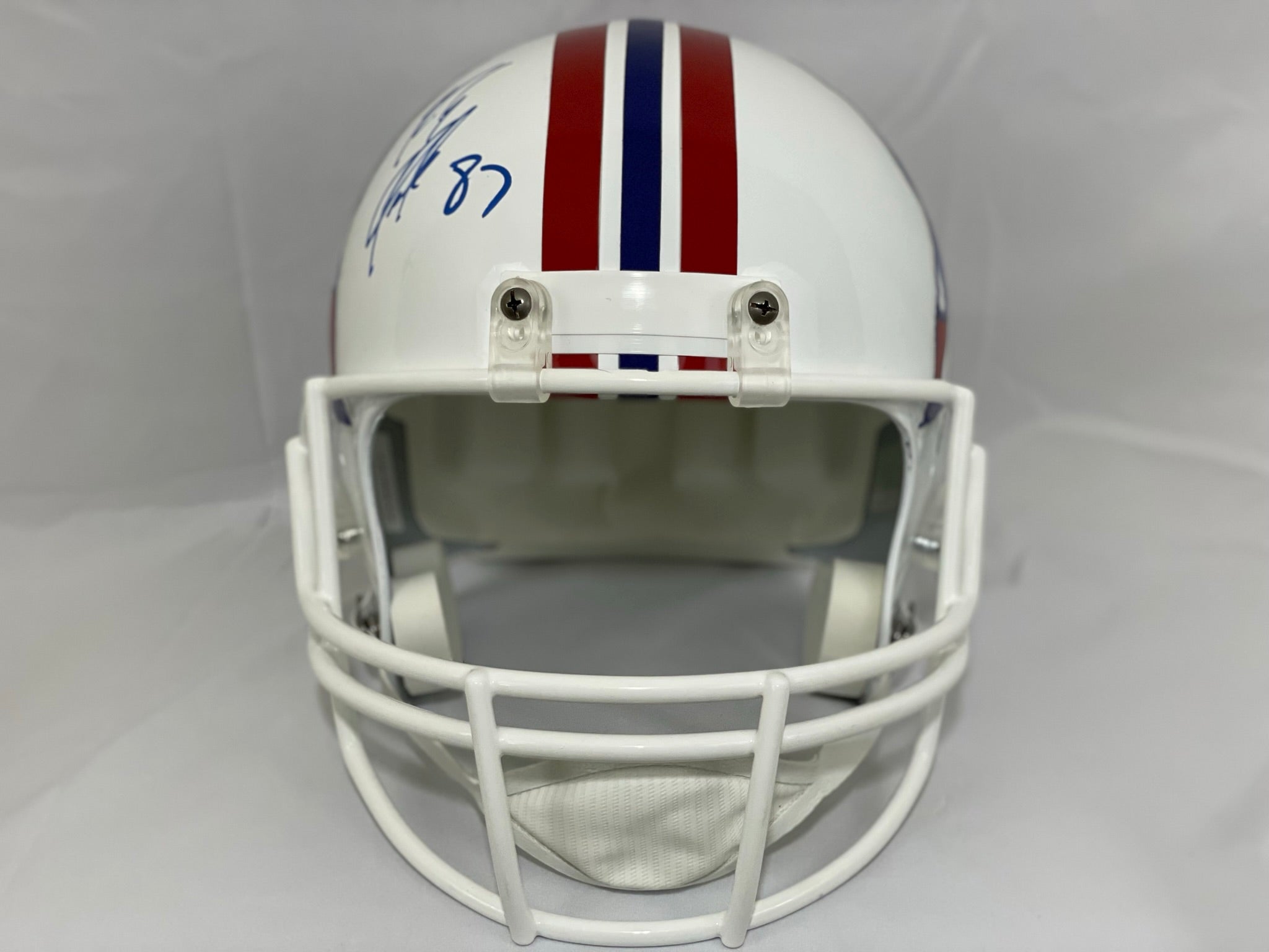 Rob Gronkowski Signed New England Patriots Salute to Service Riddell Full  Size Speed Helmet - Gronkowski Hologram
