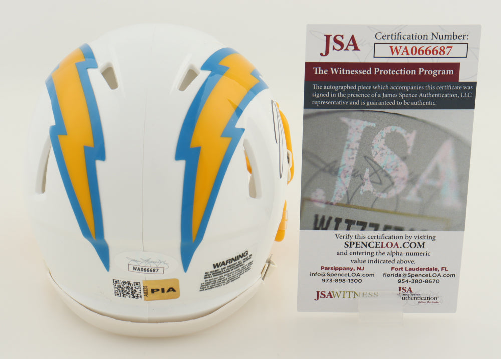 J.C. Jackson Signed Chargers Speed Mini Helmet (JSA &amp; PIA)