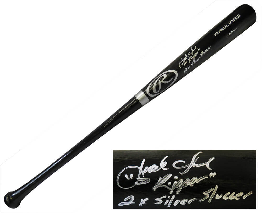 Jack Clark Signed Rawlings Pro Black Baseball Bat with &amp;quot;Ripper, 2x Silver Slugger&amp;quot; Inscription  (JSA)