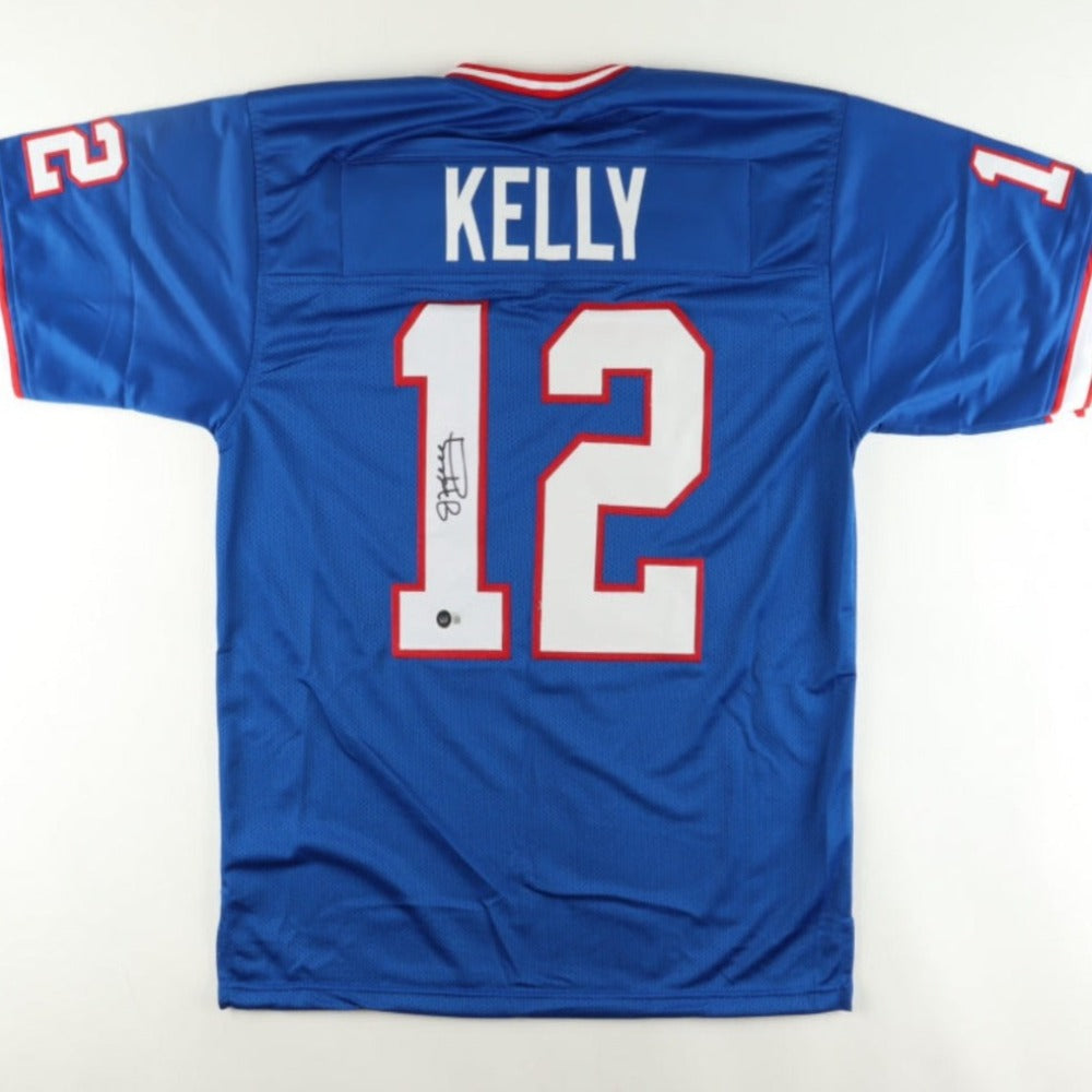 GSSM Jim Kelly Signed White Jersey (Beckett)