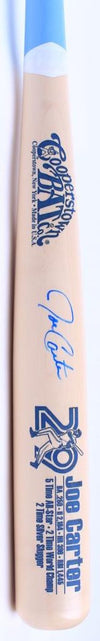 Joe Carter Signed Career Stat Engraved Cooperstown Bat (JSA COA)