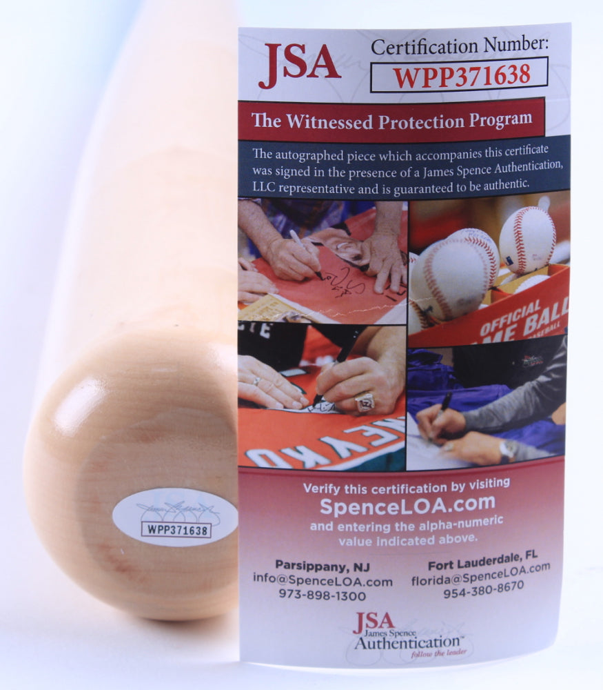 Joe Carter Signed Career Stat Engraved Cooperstown Bat (JSA COA)