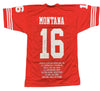 Joe Montana Signed Career Highlight Stat Jersey (TriStar)