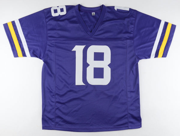 The Jersey Source Justin Jefferson Autographed Purple Pro Style Jersey - Beckett W Hologram *Black