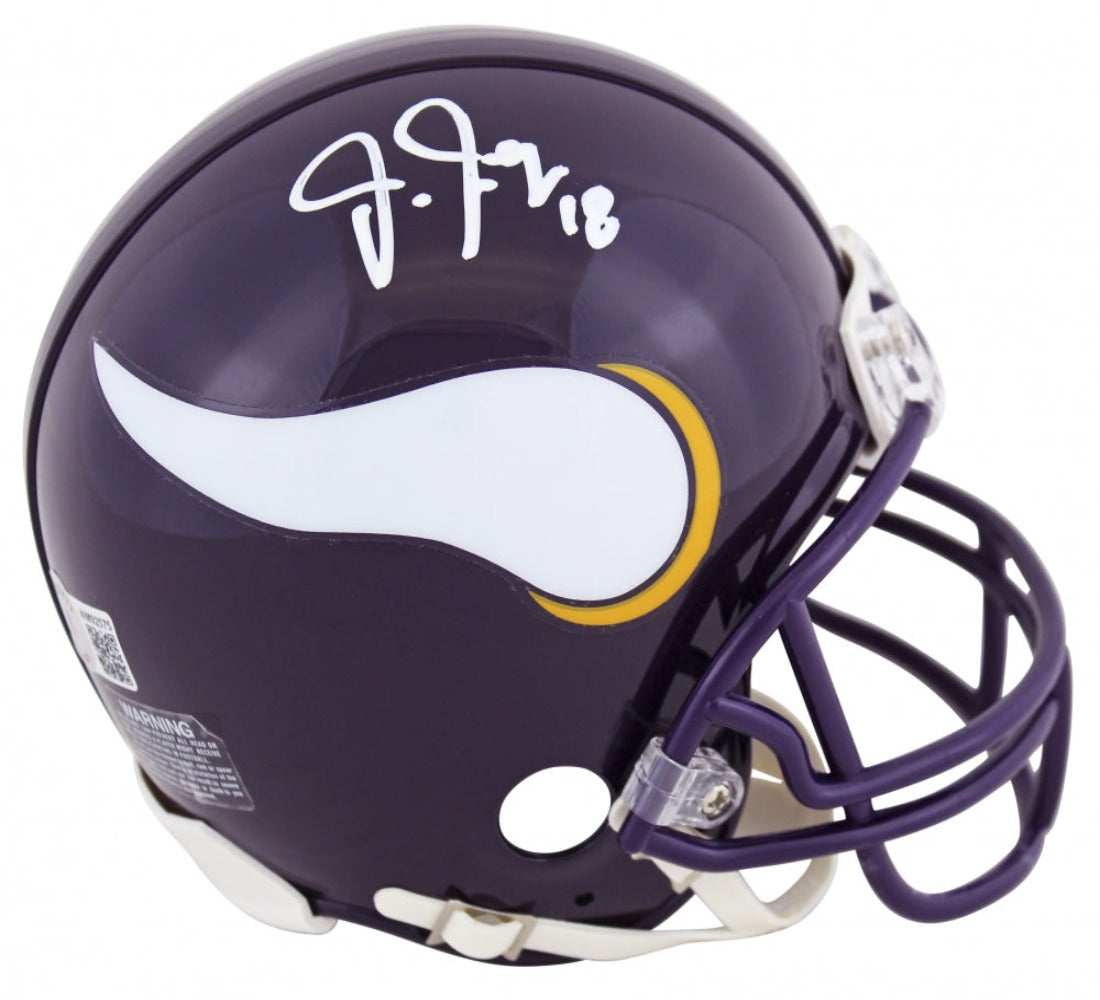 Justin Jefferson Signed Vikings Throwback Mini Helmet (Beckett)