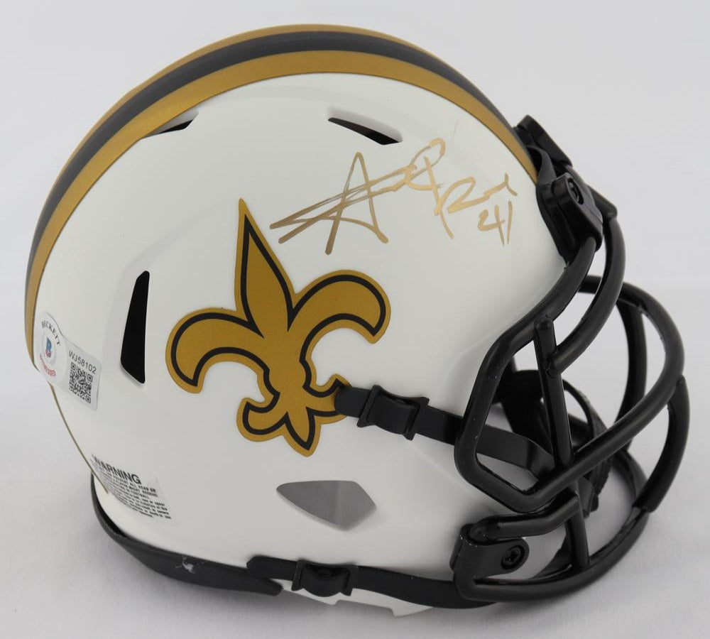 ALVIN KAMARA AUTOGRAPHED NEW ORLEANS SAINTS BLACK FULL SIZE SPEED HELMET  JSA