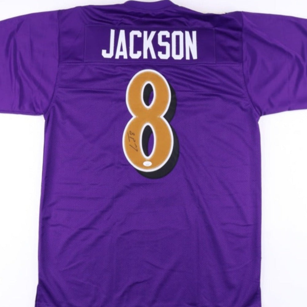 Sold at Auction: BALTIMORE RAVENS LAMAR JACKSON SIGNED PURPLE JERSEY - JSA  AUTHENTIC