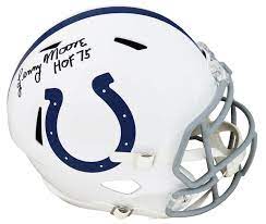 Lenny Moore Signed Colts Riddell Full Size Speed Replica Football Helmet w/HOF'75 Inscription