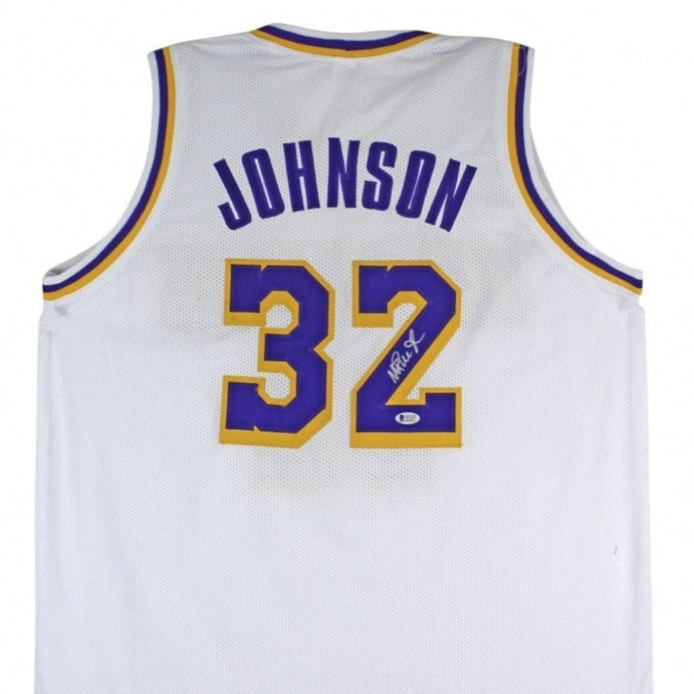 Magic Johnson Signed White Jersey
