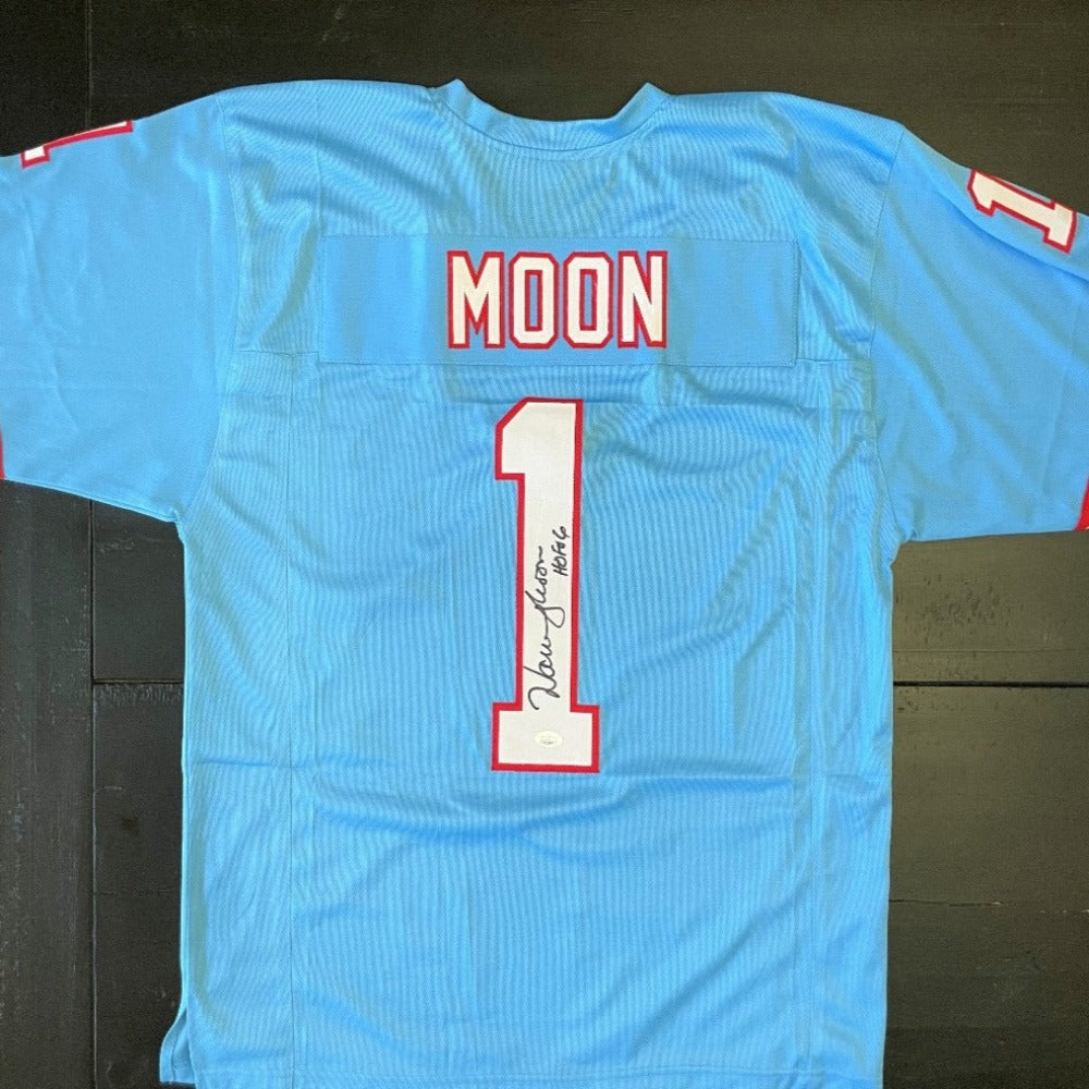 Press Pass Collectibles Warren Moon HOF 06 Authentic Signed White Pro Style Jersey BAS Witnessed