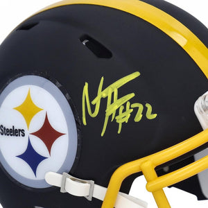 Najee Harris Signed Pittsburgh Steelers Flat Black Mini Helmet Fanatics