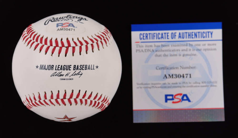 Nolan Ryan Signed Astros Logo Baseball (PSA COA)