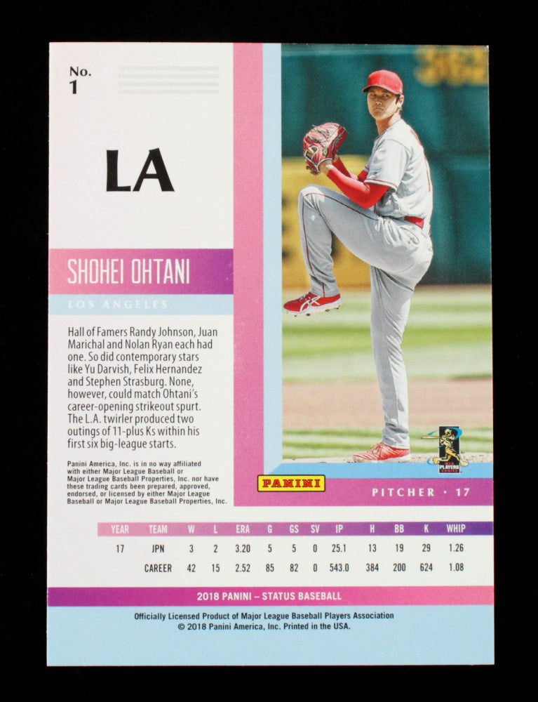 Shohei Ohtani 2018 Panini Status #1 RC