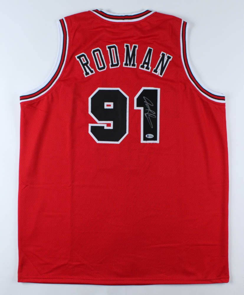 Dennis Rodman Signed RED Jersey (Beckett COA)
