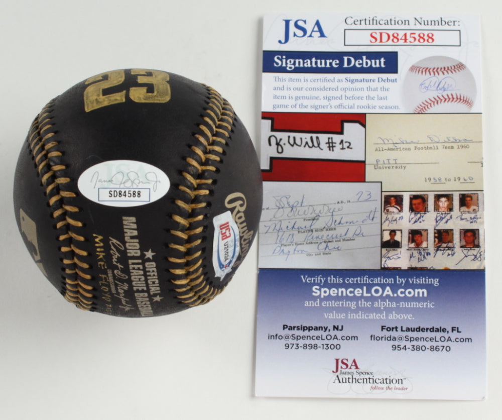 Fernando Tatis Jr. Signed Hand-Painted OML Black Leather Baseball (2)