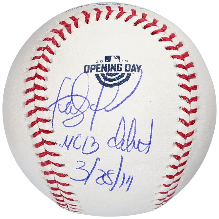 Fernando Tatis Jr. San Diego Padres Autographed 2019 Opening Day Logo Baseball with "MLB Debut 3/28/19" Inscription