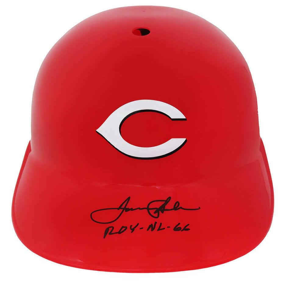 Tommy Helms Signed Cincinnati Reds Replica Souvenir Batting Helmet with 'ROY NL 66' Inscription