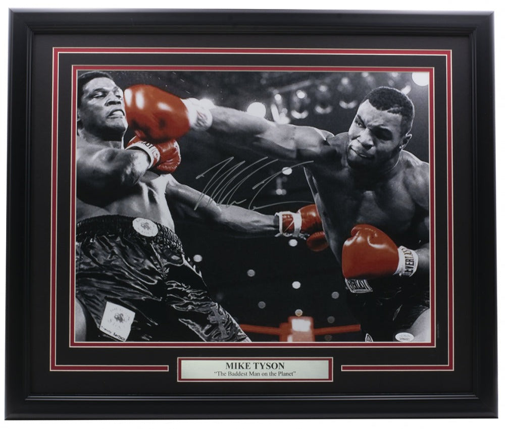 Mike Tyson Signed 22x27 Custom Framed Photo Display (JSA COA)