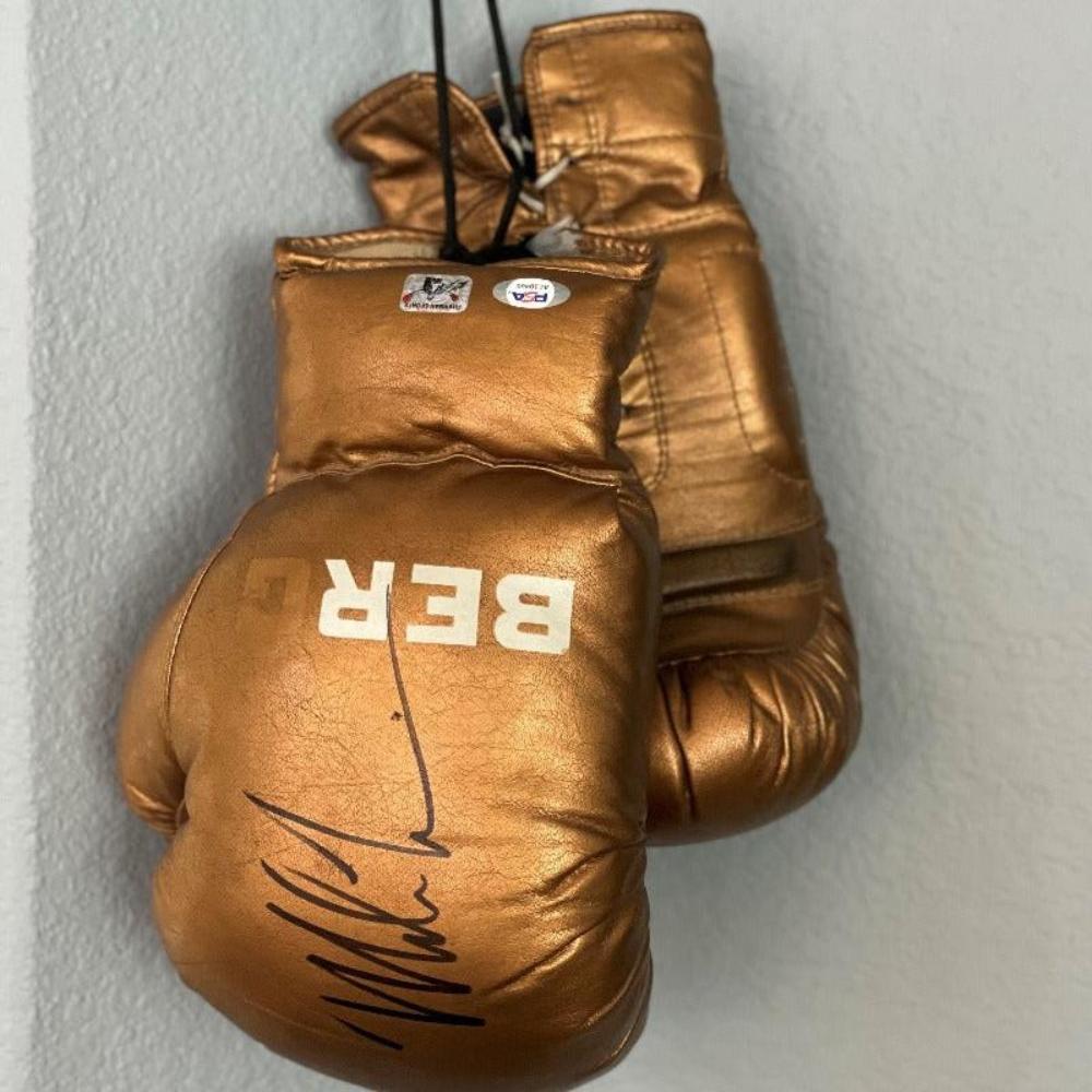 Mike Tyson Signed Vintage 1950's Berg Gold Boxing Gloves (PSA & Tyson)