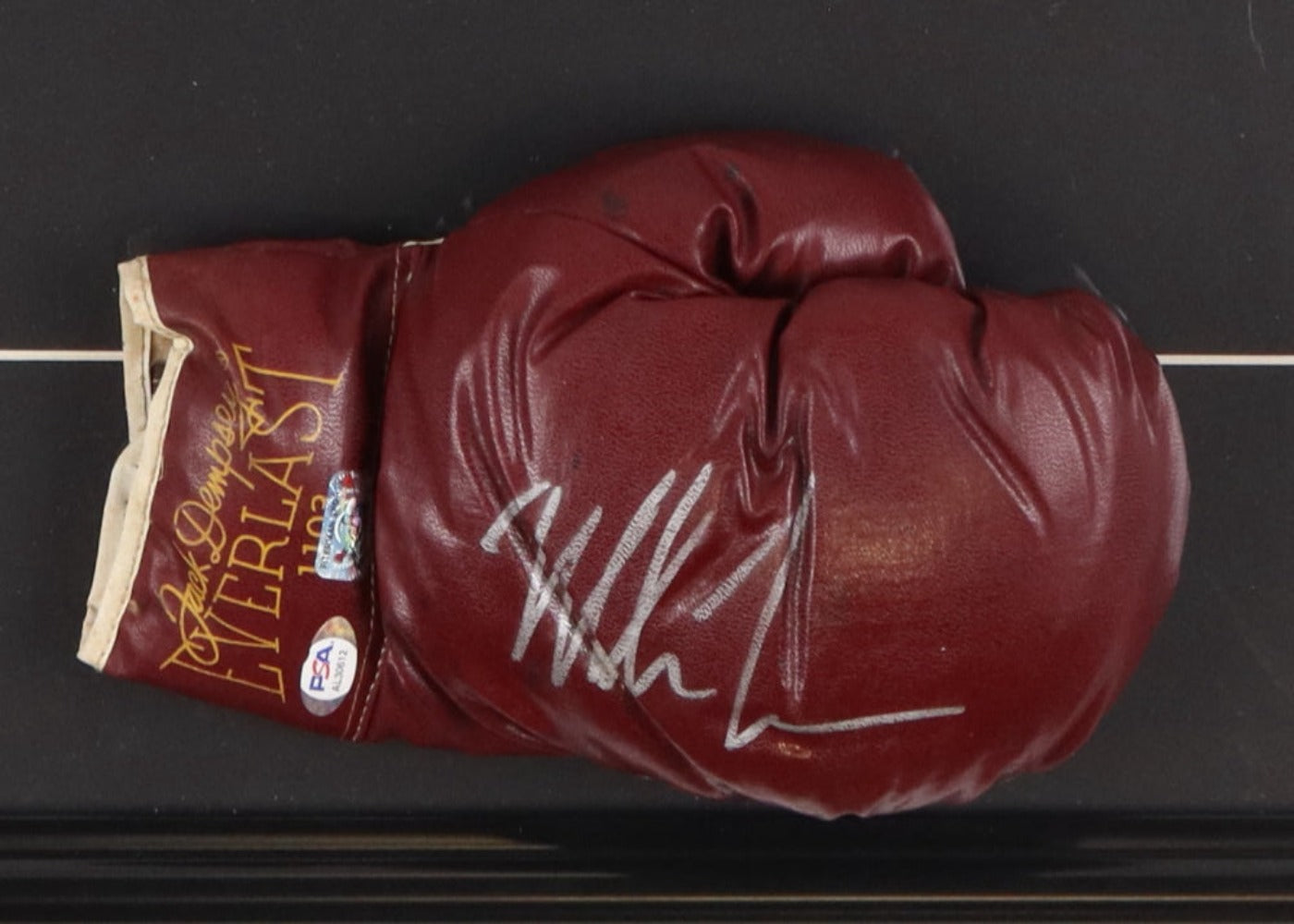 Mike Tyson Signed Custom Framed Vintage 1950's Jack Dempsey Everlast Glove with Full December 1988 Sports Illustrated Magazine (PSA &amp; Tyson)