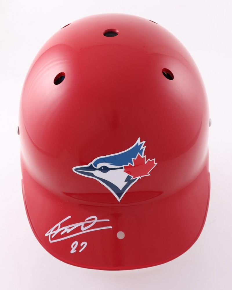 Vladimir Guerrero Jr. Signed Red Full-Size Batting Helmet (JSA COA)